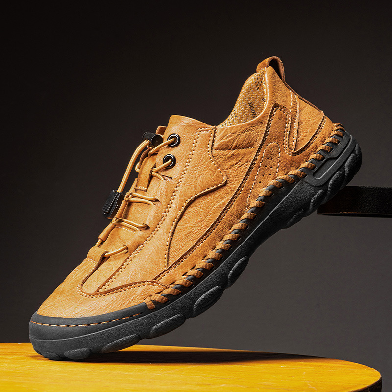 Plus-Size Autumn And Winter Genuine Leather Breathable Loafers Casual Men's Leather Shoes Trendy Goodyear Handmade Men's_vogvips.com