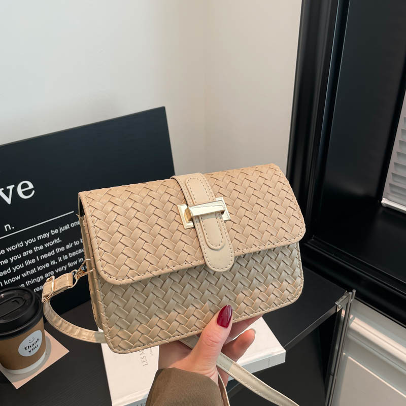 Borsa a spalla donna intrecciata elegante borsa baguette_voghion.com