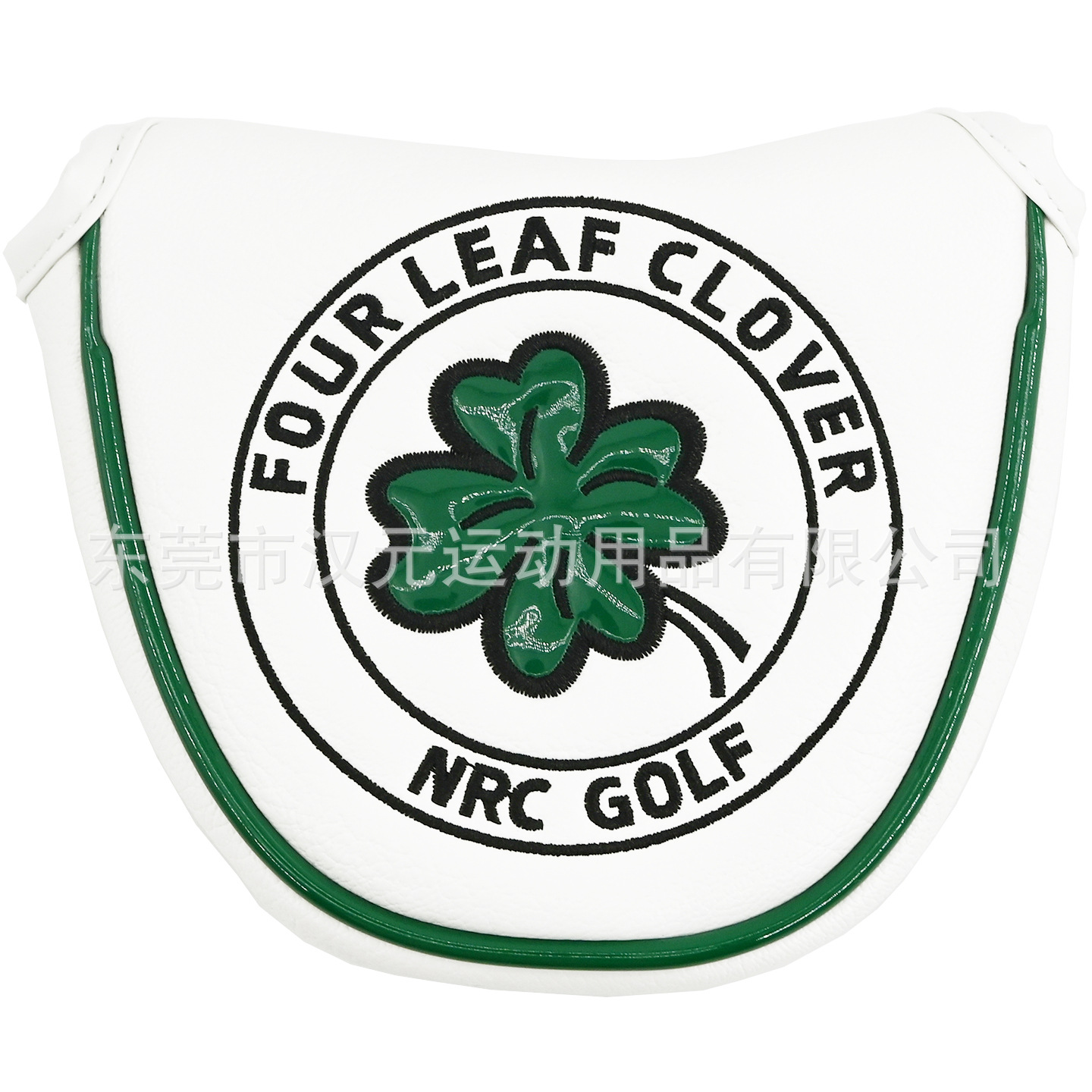 Directo de fábrica de comercio electrónico transfronterizo cubierta de club de golf cubierta protectora de la cabeza del club trébol de cuatro hojas cubierta de poste de madera semicírculo recto
