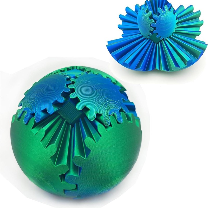 跨境新品3d齿轮旋转球3D打印玩具3D Printed Gear Ball Spin Bal|undefined