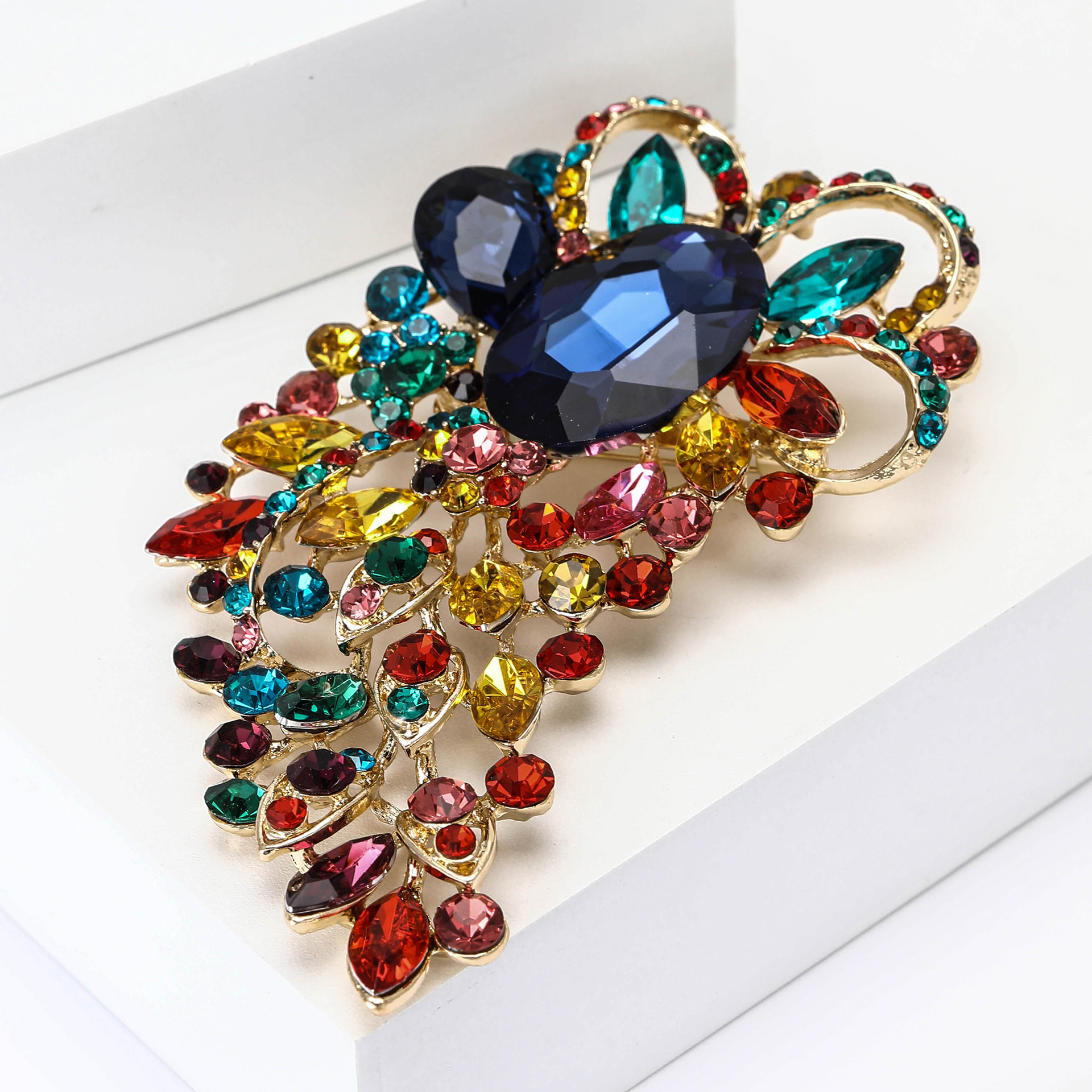 Broche vintage para mujer con perlas y cristales para abrigo_voghion.com
