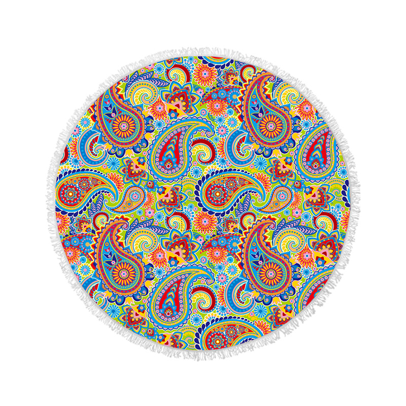 Toalla de playa redonda ultrafina de vacaciones en la playa de impresión digital fibra de baño absorbente de secado rápido absorbente de sudor Toalla de baño