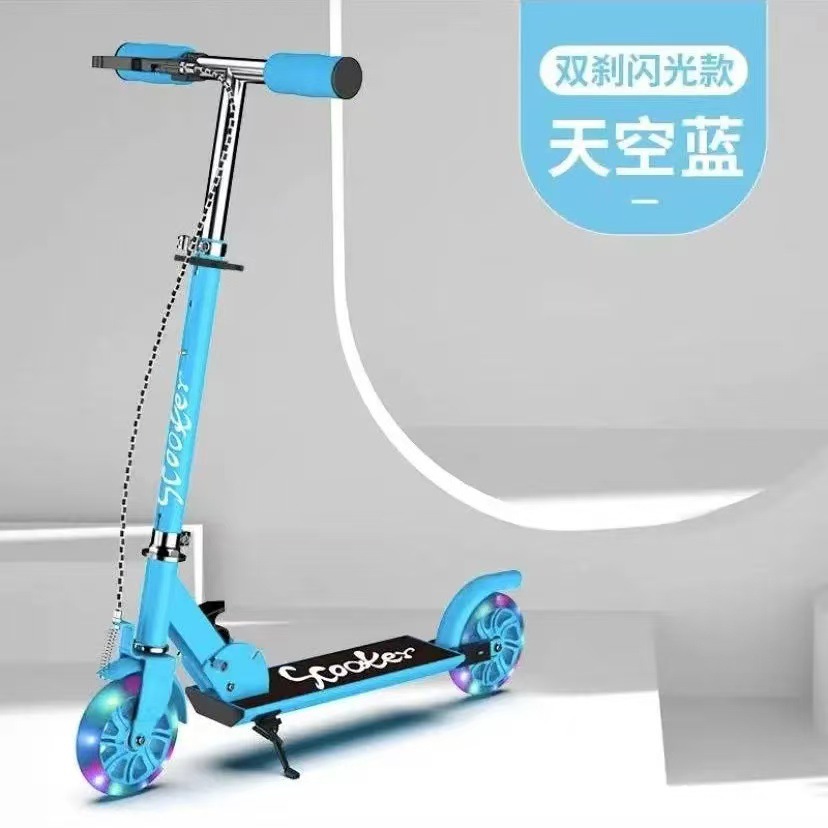 Comercio exterior más vendido para niños SOOTRE Scooter 2 patinaje sobre ruedas cochecito de bebé con freno de mano PU flash elevador plegable