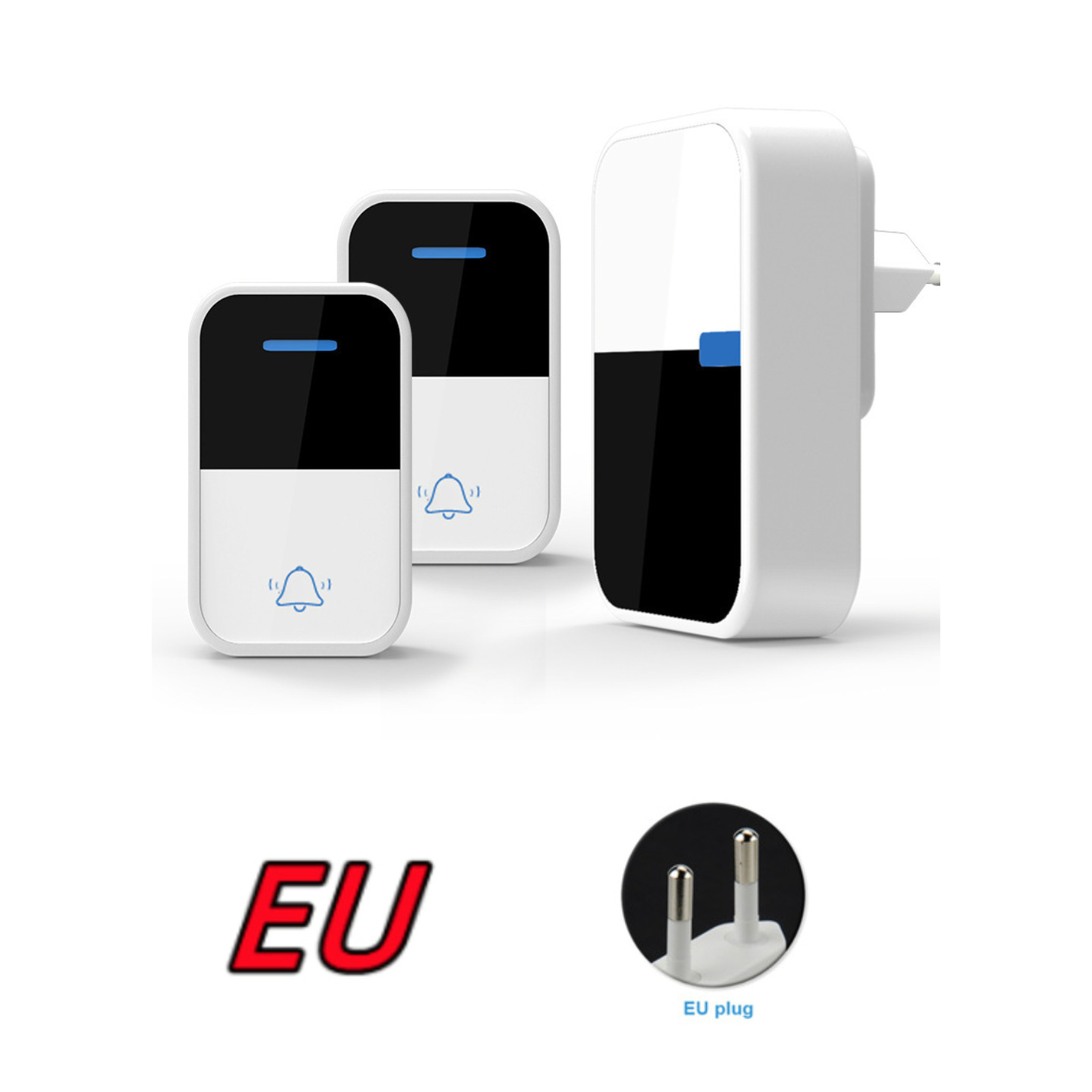 [Battery] remota pared penetrable inalámbrica timbre electrónico de cuatro niveles de alto volumen de llamada recordador CR2032