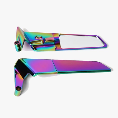 Motorcycle Modified Rearview Mirror, Large Burnt Blue Fixed Wing Reflector, Foldable, Suitable for Street Bikes and Racing Accessories (Motorcycle rearview mirror) - fixed-wing-rearview-mirror-burnt-blue-large-size