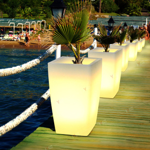Cross-Border Creative Solar Outdoor Landscape Planting Luminous Flower Pots Large Stage Decoration Courtyard Lights Road Guide Props