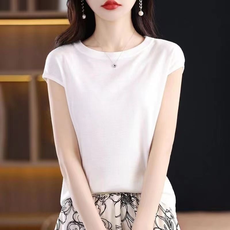 Áo thun nữ tay ngắn cổ tròn chất liệu ice silk mát lạnh, form rộng thoải mái — B5-05=giá trị thông số Kd, (cài 2), màu đen, màu sắc, Gạch đỏ chi tiết 3