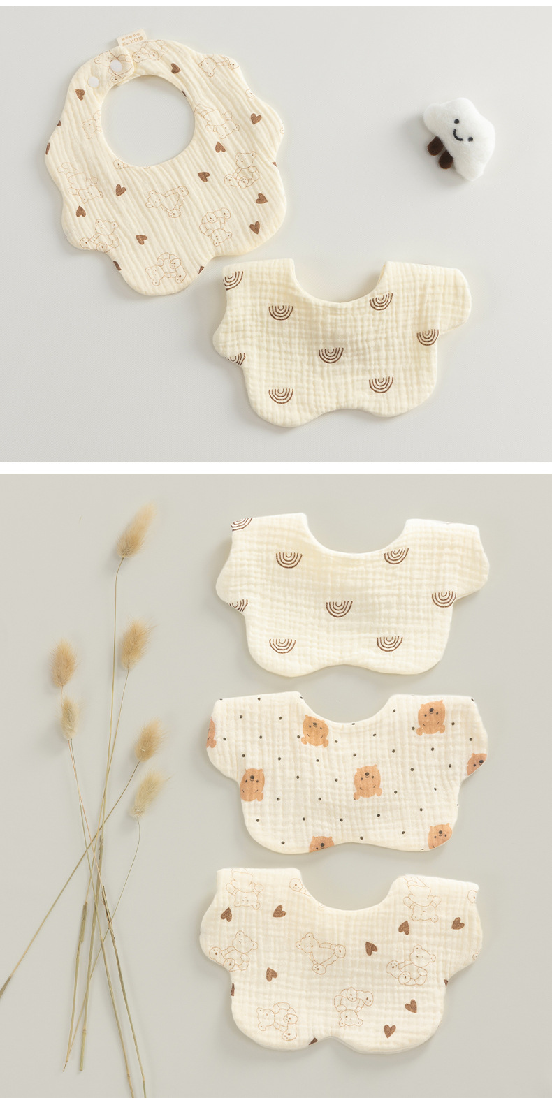 106059819@qq.com Sciarpa per neonati in puro cotone di classe A, scaldacollo per bambini, bavaglino a petalo_voghion.com