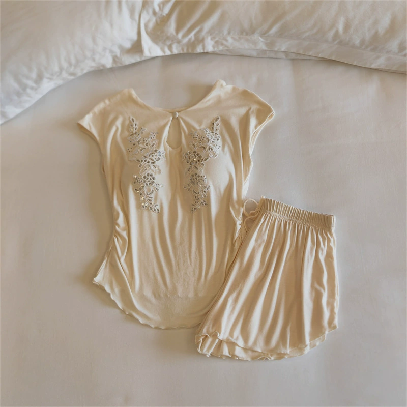 Top with cups, spring pijama, summer sexy thin set