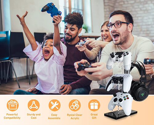 Acrylic game 3-layer controller display stand PS4 wireless display stand transparent blue desktop display stand