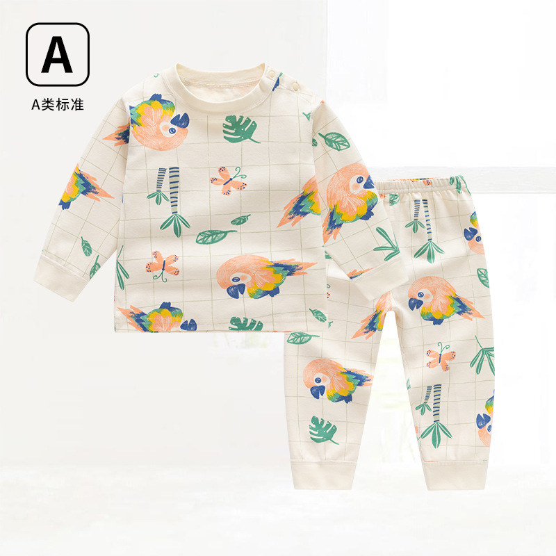 Otoño e invierno de los niños Shu terciopelo ropa estilo coreano otoño pantalones largos sin hueso bebé ropa interior traje casa dos piezas en stock