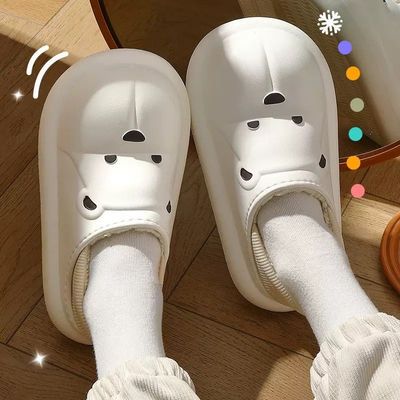 Zapatillas de algodón impermeables para mujeres invierno hogar interior cálido felpa de suela gruesa antideslizante al aire libre zapatos acolchados de algodón para hombres