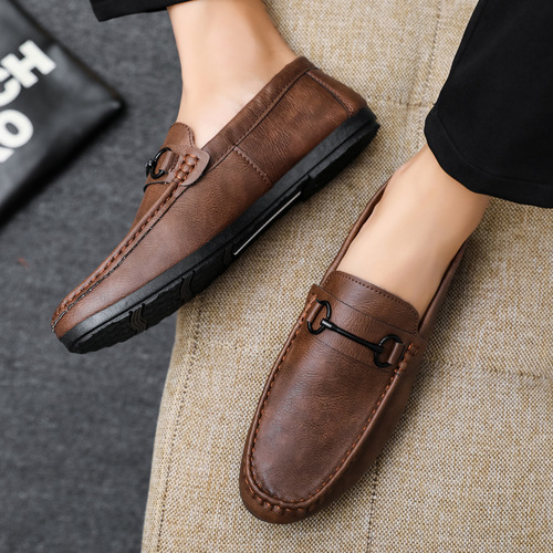 Casual and versatile new  bean shoes men's loafers Korean version lazy spring trend one-leg driving shoes for men