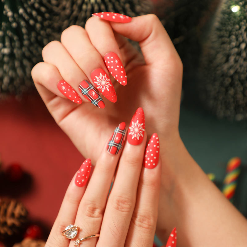 Wearable Nail Art Christmas Wave Dot Snowflake Nail Pieces Green Plaid Nail Pieces Finished Nail Pieces Finished Nail Pieces Wholesale Wearable Nail Art Christmas Wave Dot Snowflake Nail Pieces Green Plaid Nail Pieces Finished Nail Pieces Finished Nail Pieces Wholesale