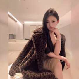 皮草毛毛外套皮毛一体女2026新款长款豹纹仿水貂毛绒大衣