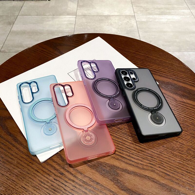 Cross-Border Generation 360 Rotation Bracket Suitable for Samsung S21 Mobile Phone Case S21Plus Magnetic Frosted Protective Cover