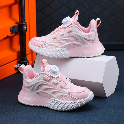 Children's Sports Shoes 2024 Spring and Summer Boys Single Mesh Breathable Sports Shoes Girls Soft Sole Casual Shoes White Shoes Wholesale