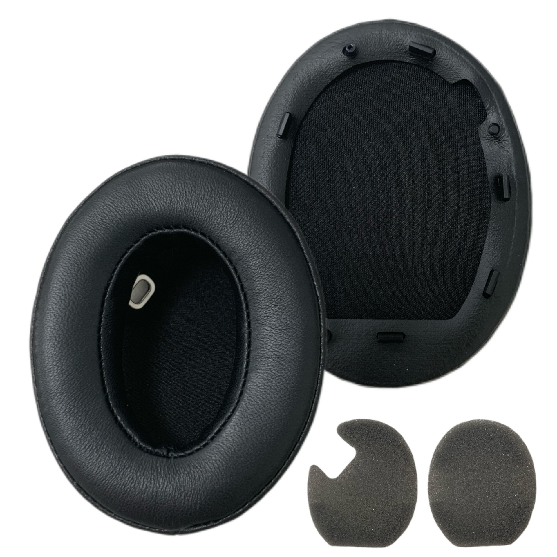 Orejeras de piel de oveja negra 1000XM4 [1 pieza con piezas de goma/almohadilla de algodón gratis]
