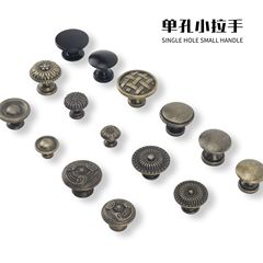 亜鉛合金取っ手シンプル黒色円形キノコ単孔取っ手金属引き出しキャビネットドア取っ手金物