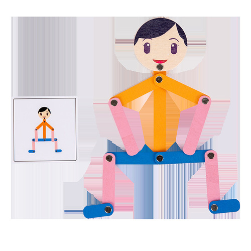 Children's Transformative Creative Sports Little Wooden Figure Game Hand-Eye Coordination Training Imagination Development Early Education Toy