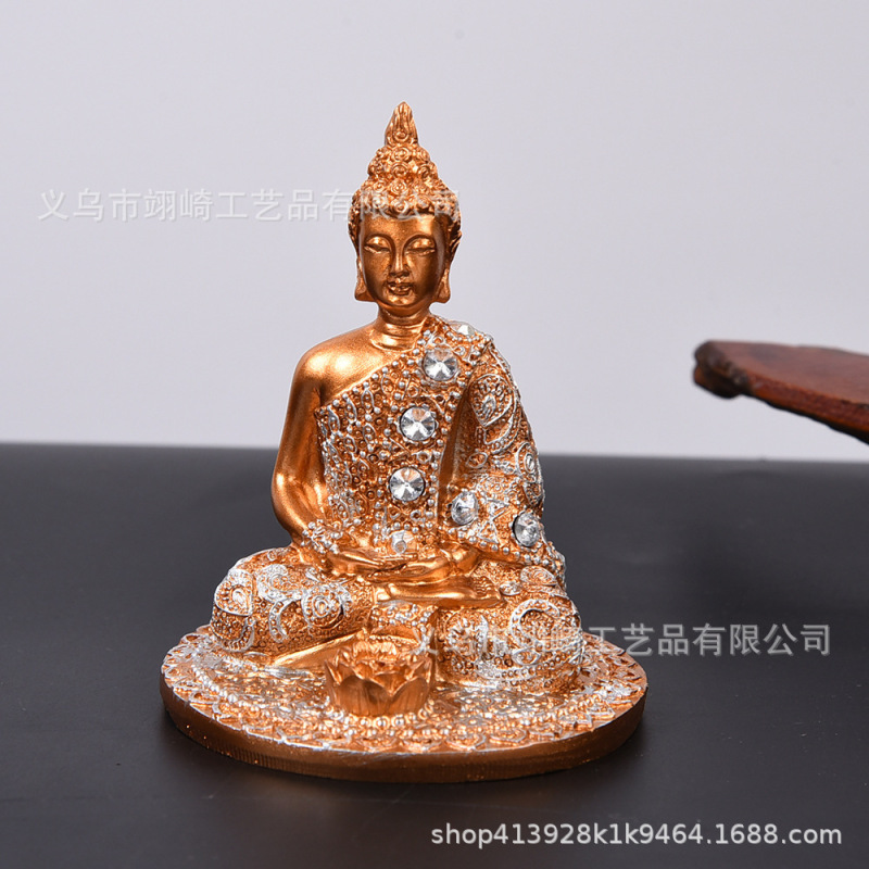 クロスボーダークリエイティブ瞑想仏樹脂工芸品装飾品家の装飾小さな仏玄関装飾品ホリデー|undefined