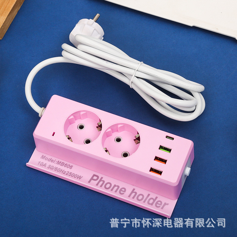 MB606 Lámpara de noche # USB rosa europeo