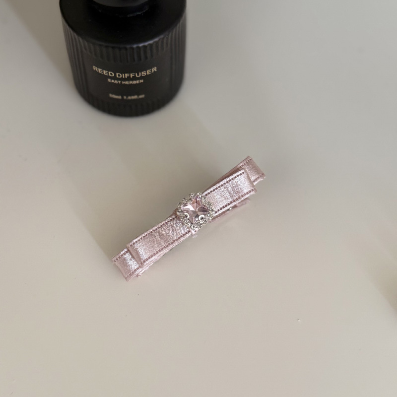 设计感女团缎面发夹丝光皓石发卡蝴蝶结刘海碎发侧边夹发饰女|undefined