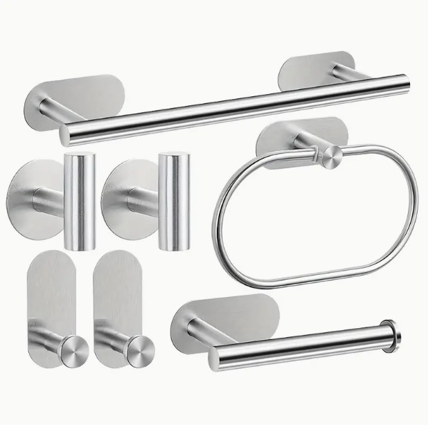 Transfronterizos para anillo de toalla de acero inoxidable toalla de baño anillo colgante sin clavos marco de toallas negras Amazon sin perforación
