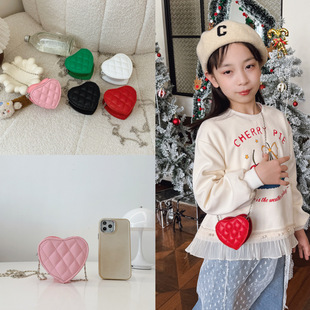 Korean Style Kidsren's Bag 2025 New Fashion Summer Girls Crossbody Bag Fashionable Little Girl Coin Casual Heart Bag