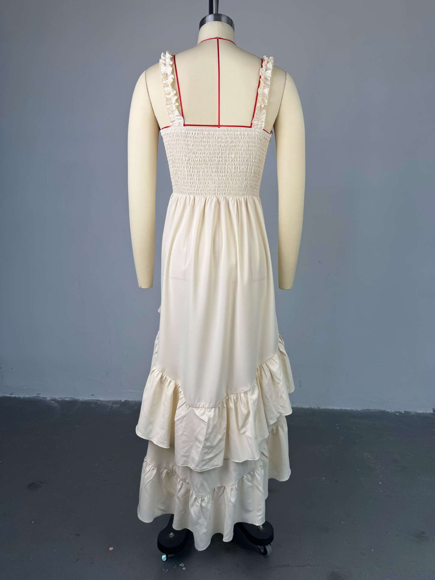 Elegant Off-Shoulder High Waist Maxi Dress With Flounce Hem - Slimming Summer Dress For Women (S-Xxl, Cream White)_ecoleips.com