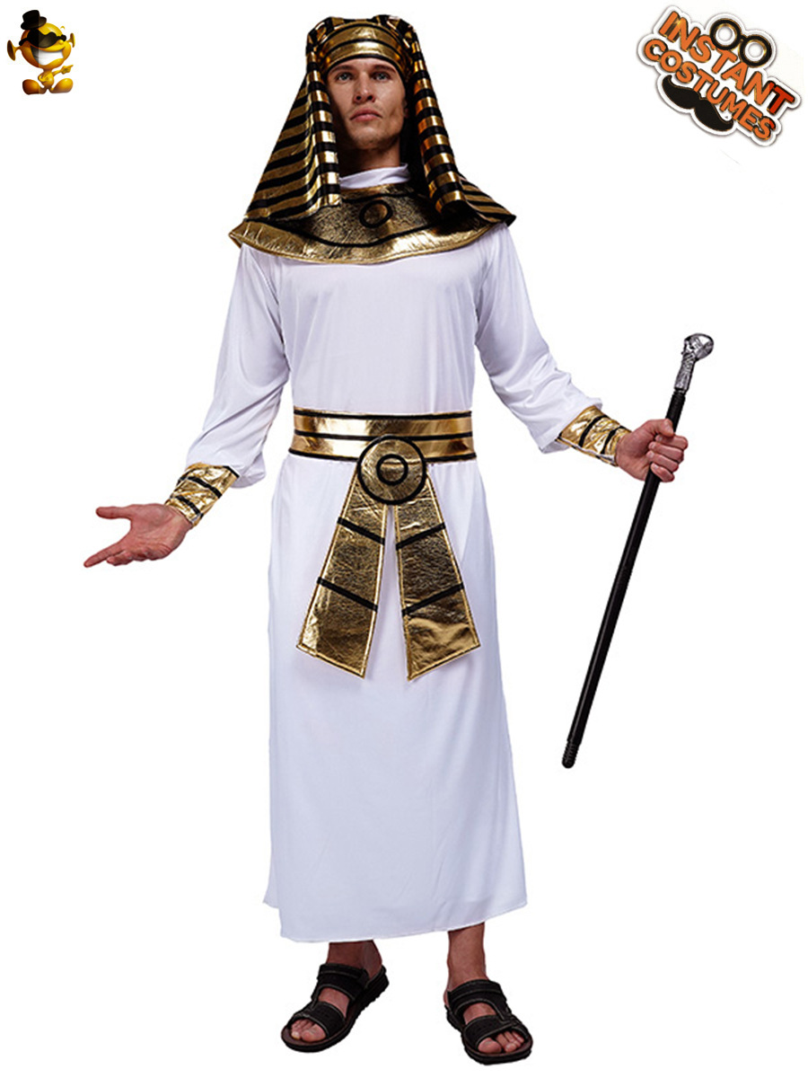 Halloween adulto antiguo egipcio faraón masculino traje egipcio rey traje grande faraón masculino juego de rol