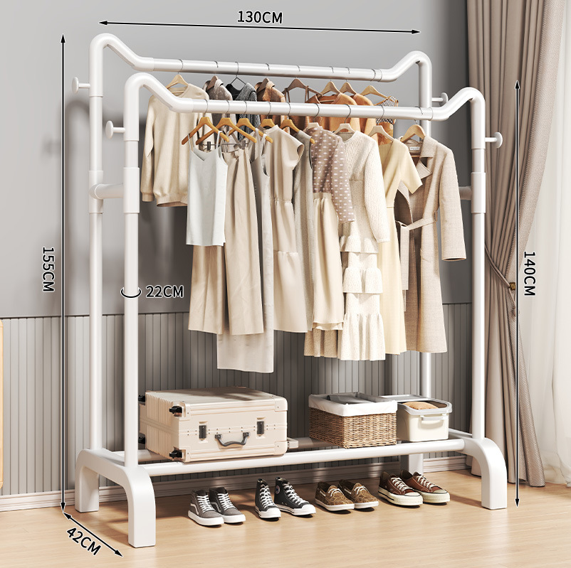 percha de secado de ropa de piso para dormitorio doméstico colgando estante de ropa simple dormitorio interior móvil estante de sombrero de ropa fresca