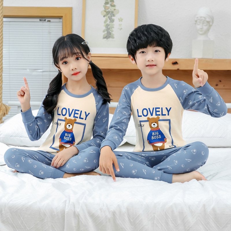제핀-속옷 세트) 파란색 귀여운 곰