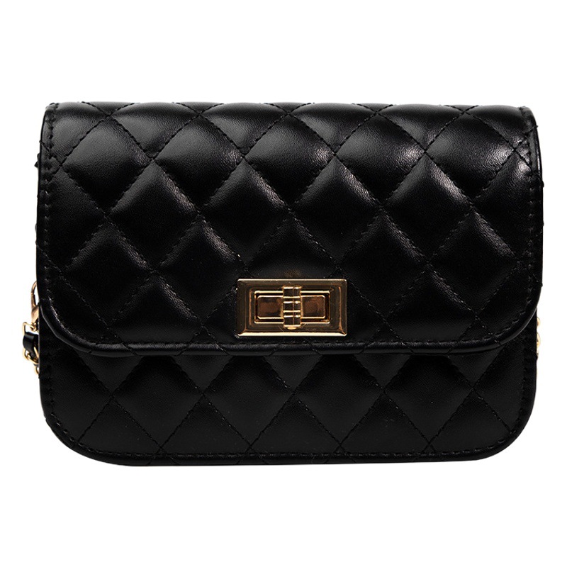 Cross-border rhombus solid color chain small square bag 2023 New Fashion shoulder bag simple western style crossbody women's bag