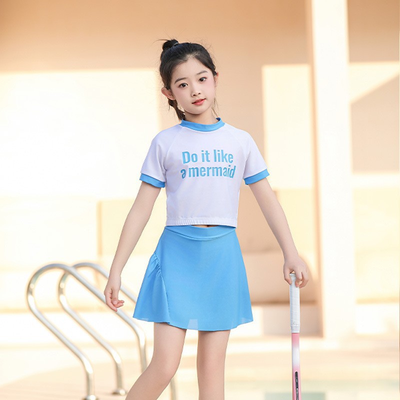 Bañadores infantiles divididos para niños mayores estudiantes de secado rápido para niñas piscina para niñas 2025 nuevo conjunto de pantalones de baño