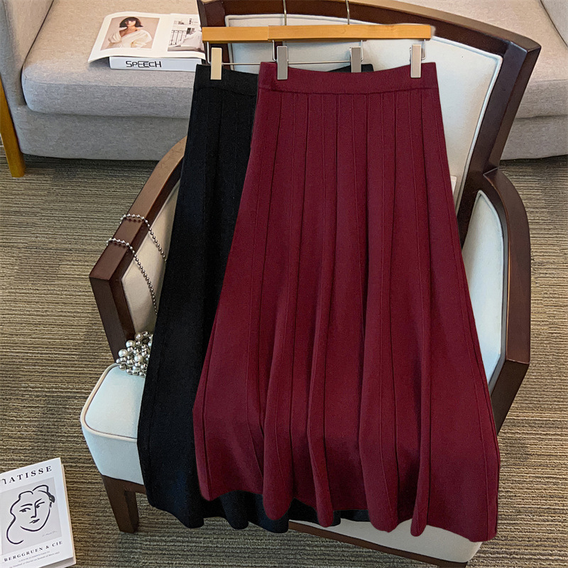 200/ 150kg Loose A-line skirt, slimming sweater skirt, plus size women's clothing, long skirt for plus size girls 8090
