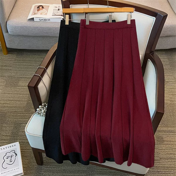 200/ 150kg Loose A-line skirt, slimming sweater skirt, plus size women's clothing, long skirt for plus size girls 8090