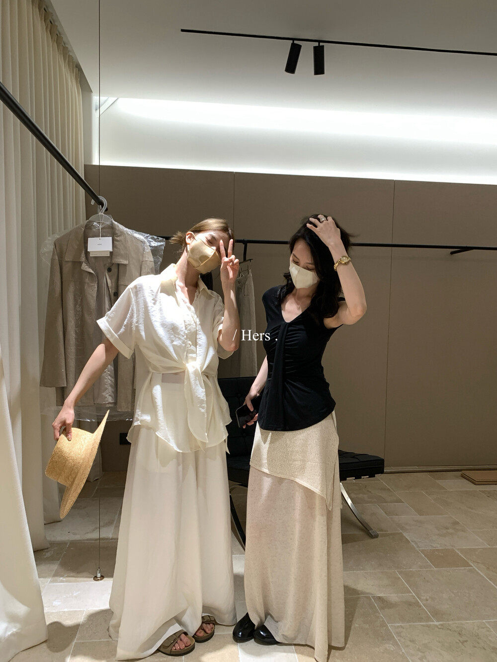 Chân váy chữ A nữ cạp cao phối ren lưới xuyên thấu dáng dài bất đối xứng — Xám cacbon, yến mạch chi tiết 21