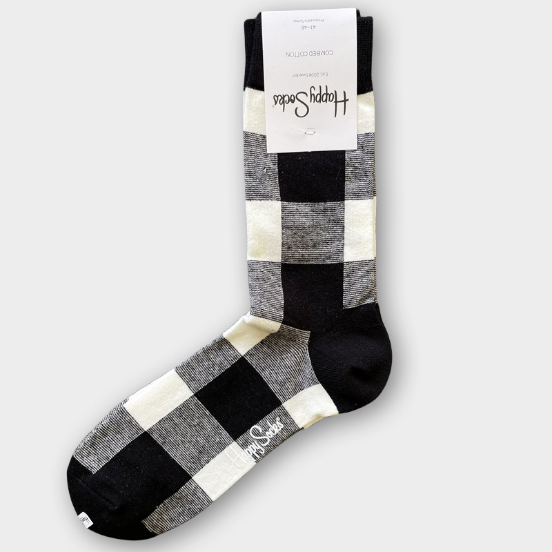 ハッピーソックス メンズソックス ミドル丈 コーマ綿 吸汗消臭 通気性 スウェーデン製 おしゃれ カラフル 薄手