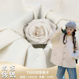 75D消光T800双层格子涤纶面料 秋冬棉服面包服面料 箱包面料
