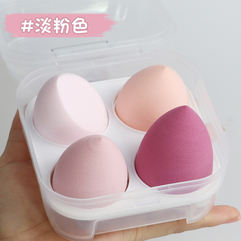 Huevo de belleza al por mayor Juego de 4 cajas Puff Super suave sin polvo Maquillaje Esponja Huevo Maquillaje Huevo Herramientas de belleza
