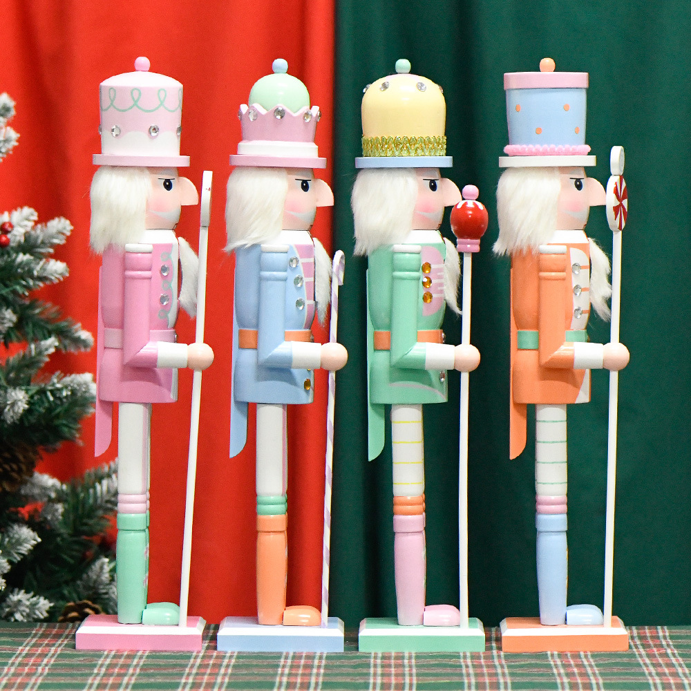 Amazon cruza fronteras cascanueces decoración de Navidad atmósfera regalos de árbol de Navidad macarón decoración 50cm