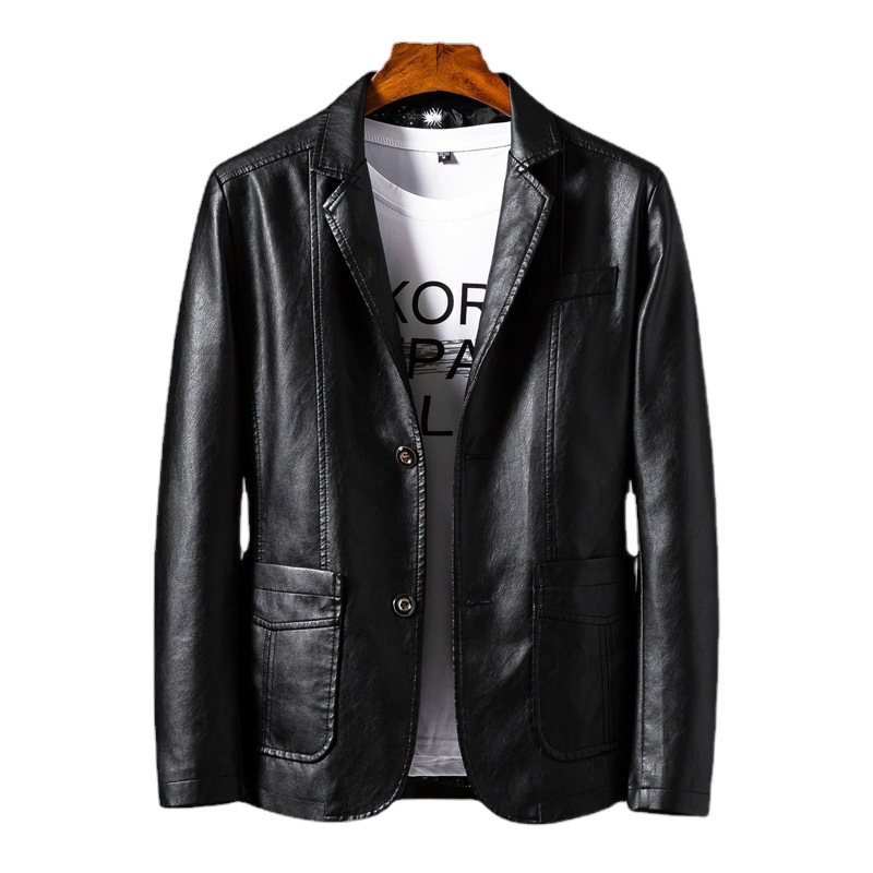 Comercio exterior chaqueta de cuero de hombre coreano traje casual chaqueta de primavera y otoño hombre traje de juventud chaqueta de motocicleta de piel pu delgada
