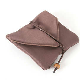 咖啡色棕色锦布收纳四方袋绒布袋锦囊锦袋小布袋子首饰饰品收纳袋