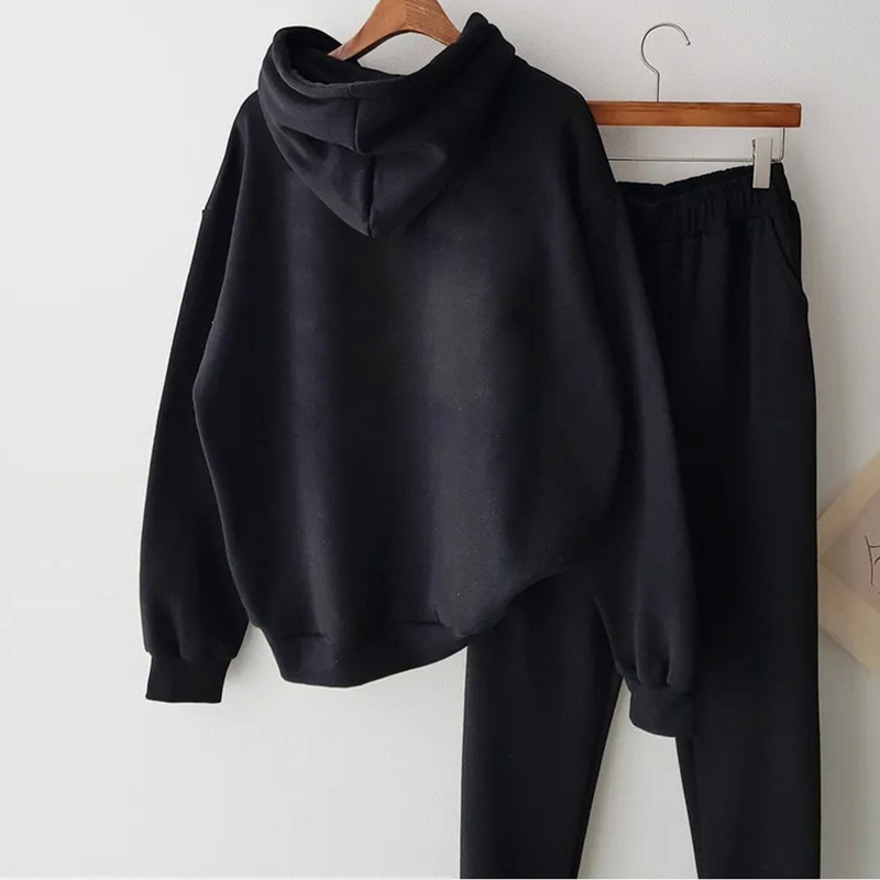 Women's Clothing Loose running student casual two piece sports suit for women autumn and winter cotton sweatshirt large size_voghion.com