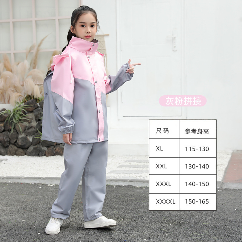Impermeable DE LOS NIÑOS pantalones de lluvia traje niños y niñas de escuela primaria y secundaria a prueba de agua de los niños y niñas al por mayor poncho transfronterizo