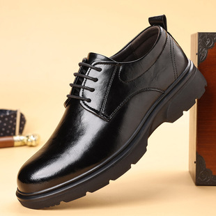 Men's Shoes 2025 Spring and Autumn New British Business Dress Soft Bottom Non-slip Lace-up Men's Casual Leather Shoes Wedding Shoes