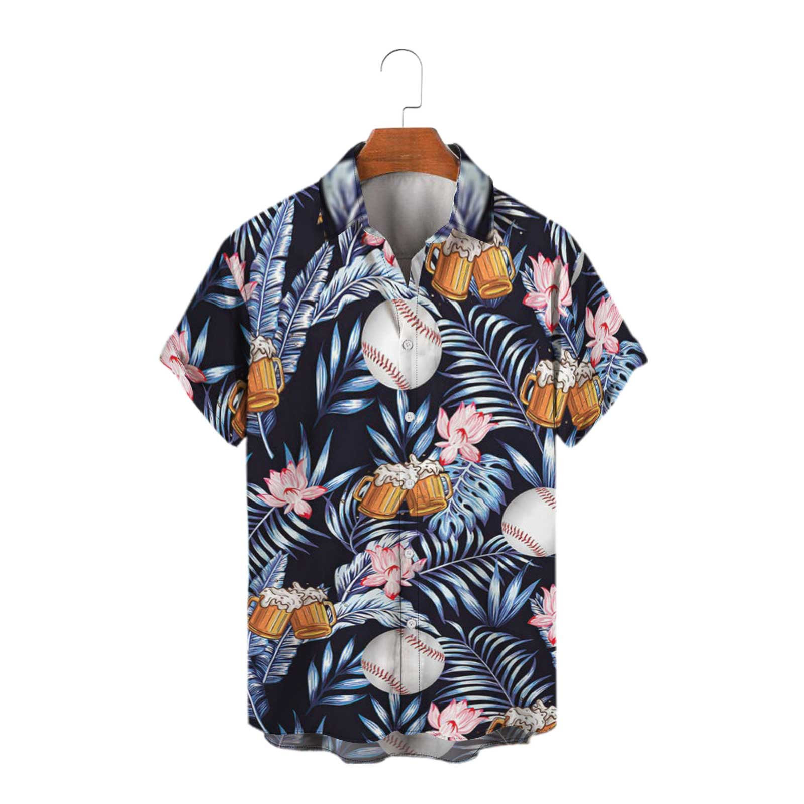 Playa hebilla serie deportes año nuevo camisa cárdigan camisa casual seis hombres Navidad transfronteriza 2024 corto Europa y América