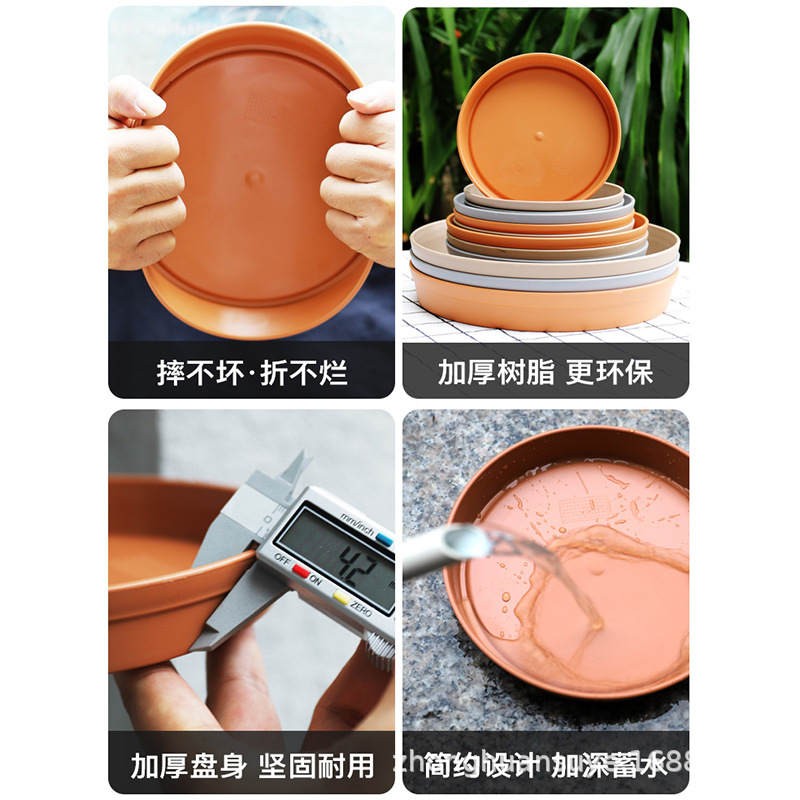 Chasis de maceta de plástico personalizado / bandeja de imitación de raíces podridas engrosado multi-reglas de plantación de resina universal base de maceta de flores image 4