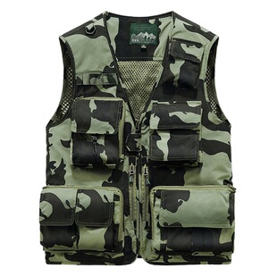 2023 New Arrival Workwear Multi-Pocket Camouflage All-Match Vest Men's Thin Outdoor Breathable Outdoor Sports Vest